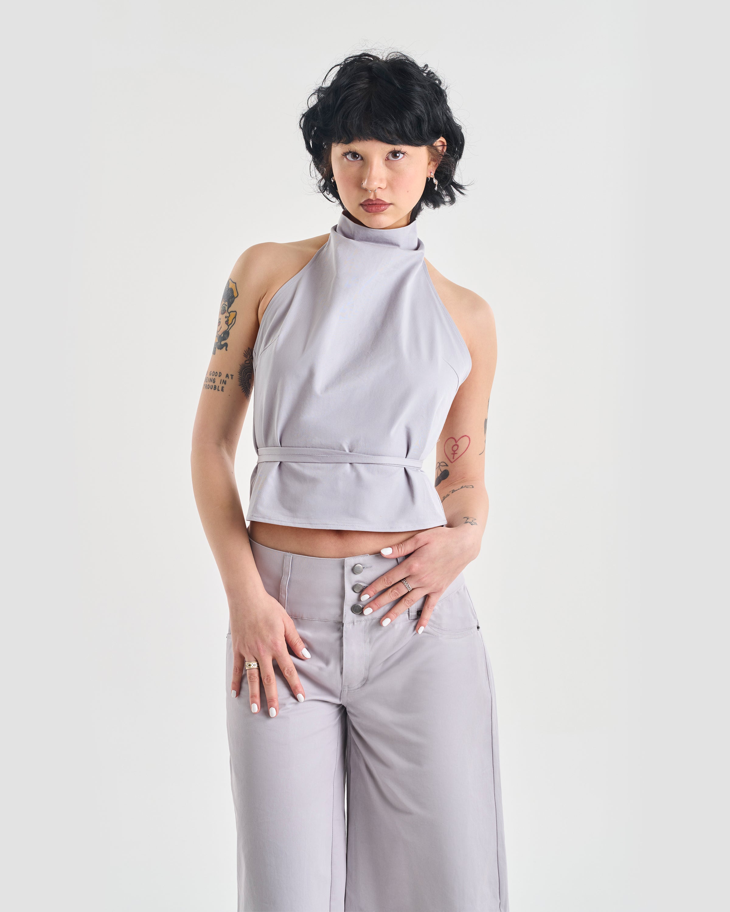 Stream Tie Wrap Halter Top